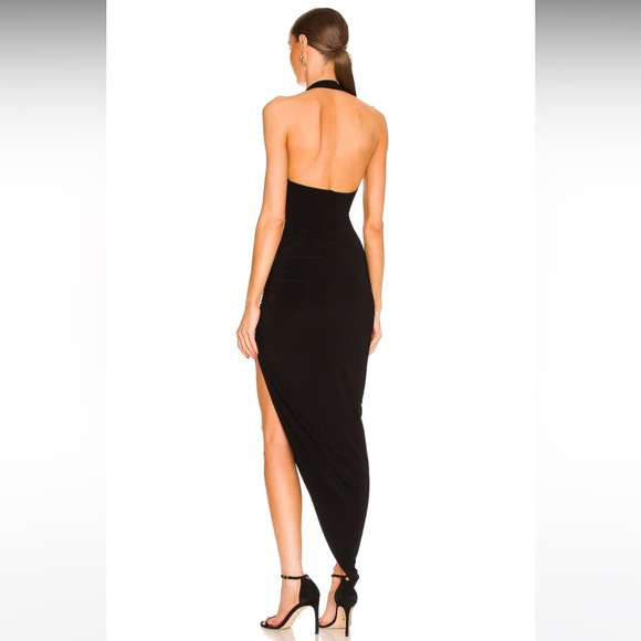 Norma Kamali Cayla Side Drape Gown in Black (revolve) - Picture 3 of 4